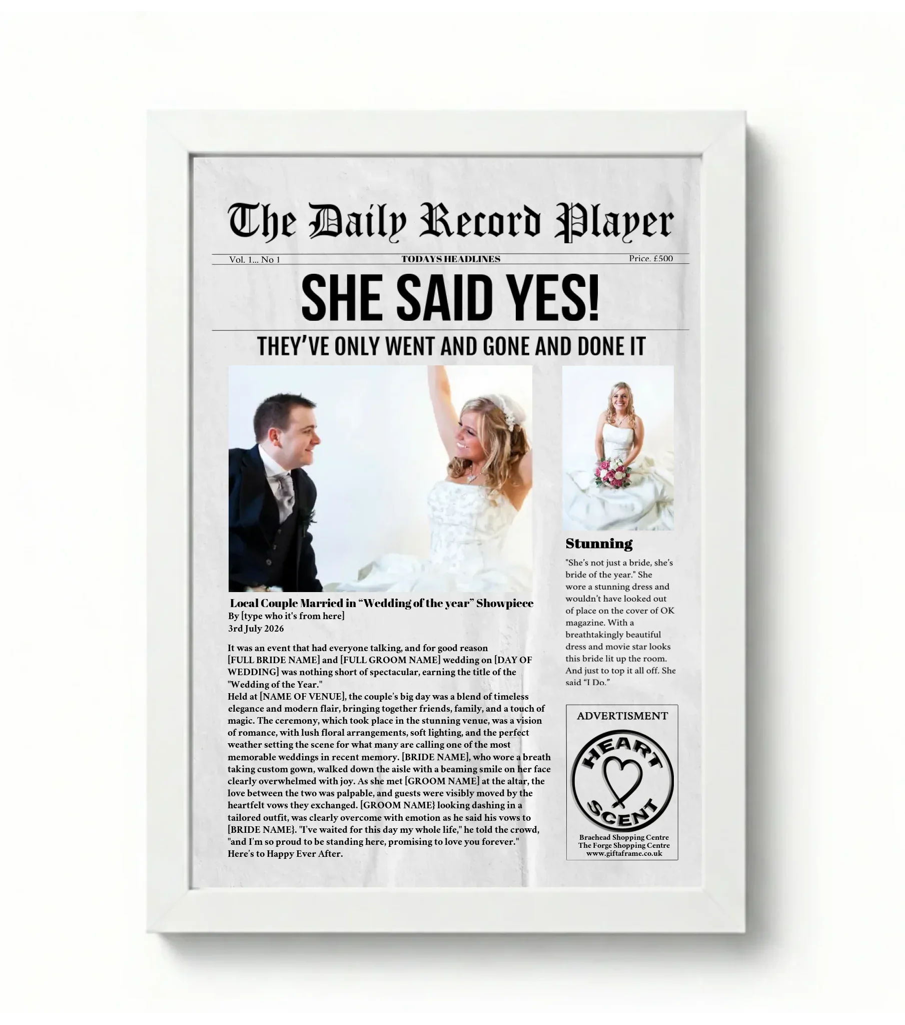 The Perfect Wedding Present from GiftAFrame