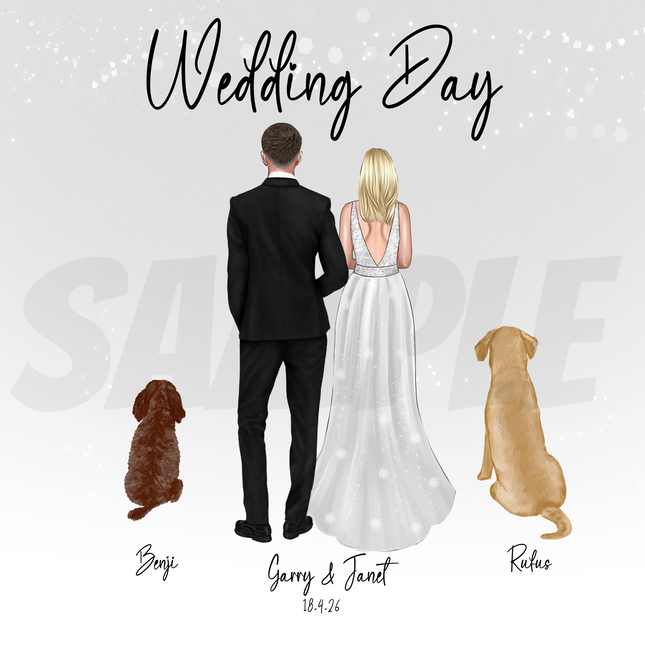 WEDDING COUPLE SUITS WITH DOGS